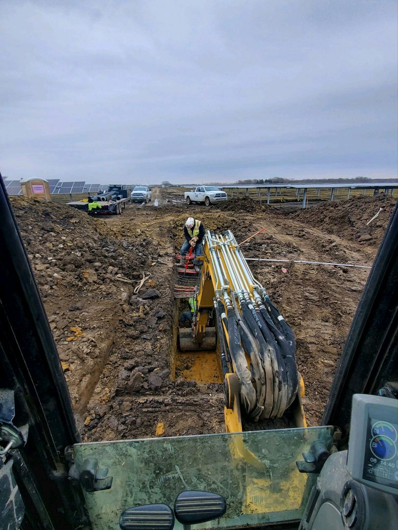 Heavy equipment operating at construction area