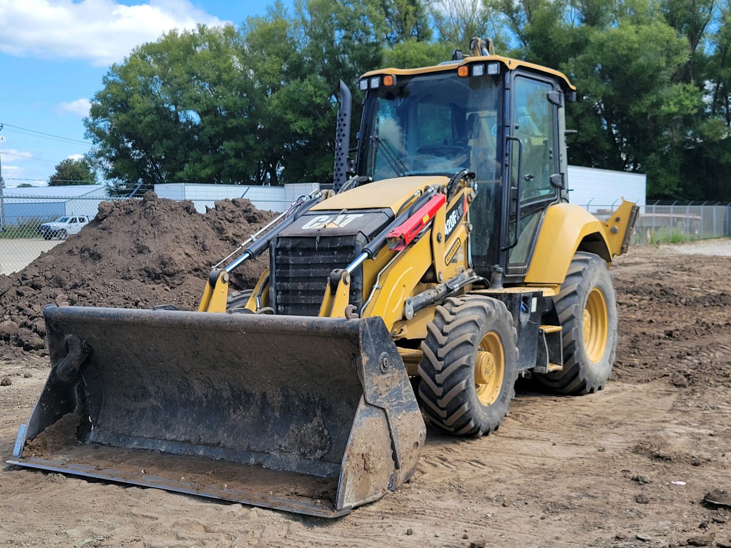 Yellow bulldozer on a construction site